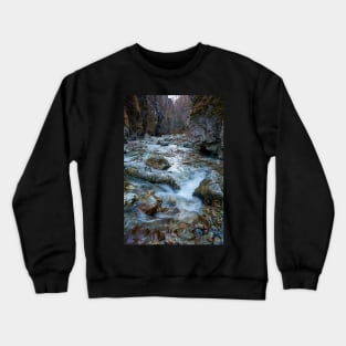 River in a canyon Crewneck Sweatshirt